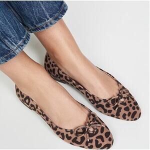Stuart Weitzman Gabby Leopard Print Ballet Flat Size 5.5 NWOB